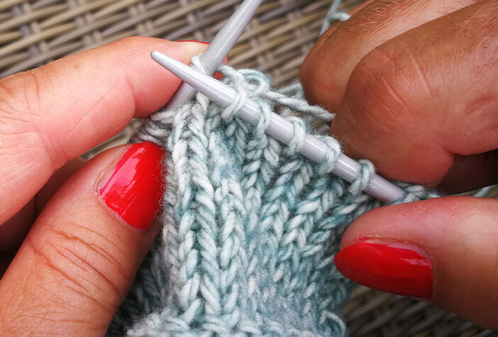 Knopfsloch stricken Schritt 3